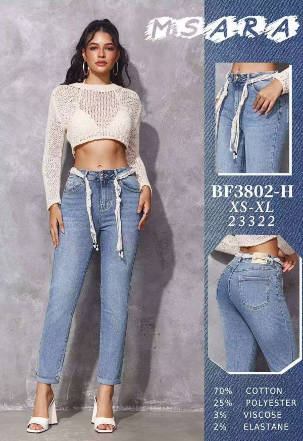 Spodnie damskie jeans Roz XS-XL, 1 Kolor .Paczka 12 szt